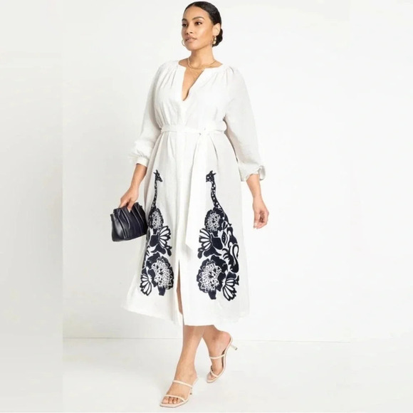 Eloquii Dresses & Skirts - Eloquii Giraffe Floral Embroidered Appliqué Maxi Dress